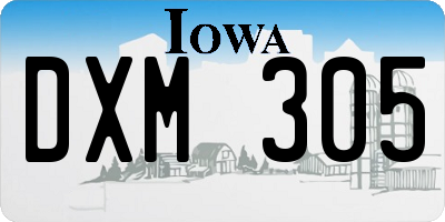 IA license plate DXM305