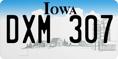 IA license plate DXM307