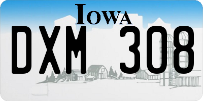 IA license plate DXM308