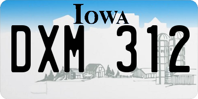 IA license plate DXM312