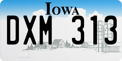 IA license plate DXM313