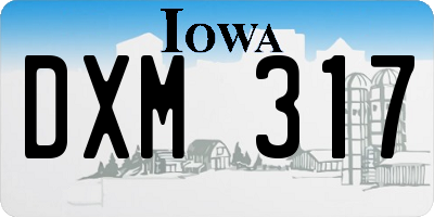 IA license plate DXM317