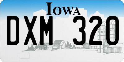 IA license plate DXM320