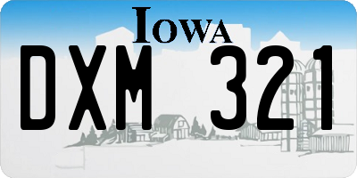IA license plate DXM321