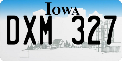 IA license plate DXM327