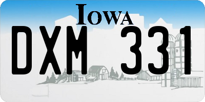 IA license plate DXM331