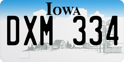 IA license plate DXM334