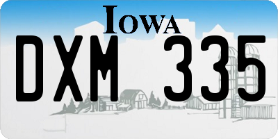 IA license plate DXM335