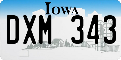 IA license plate DXM343