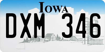 IA license plate DXM346