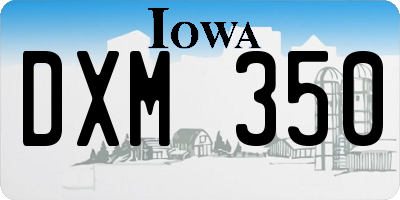 IA license plate DXM350