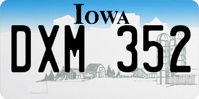 IA license plate DXM352