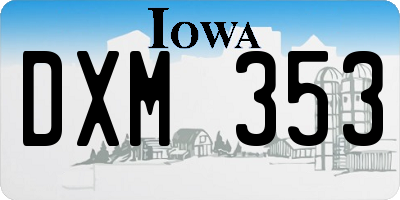 IA license plate DXM353