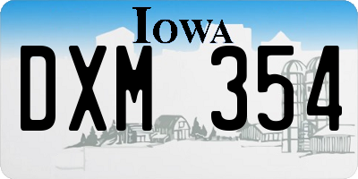 IA license plate DXM354
