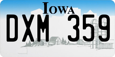 IA license plate DXM359