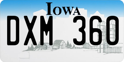IA license plate DXM360