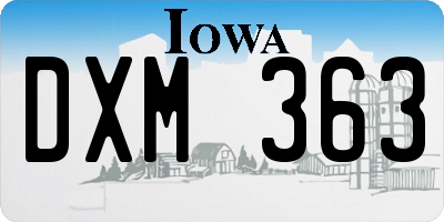 IA license plate DXM363