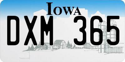 IA license plate DXM365