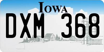 IA license plate DXM368