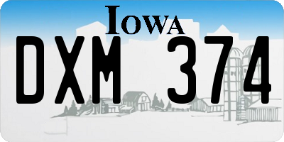 IA license plate DXM374