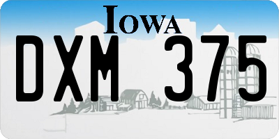 IA license plate DXM375