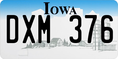 IA license plate DXM376