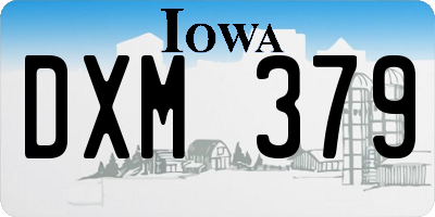 IA license plate DXM379