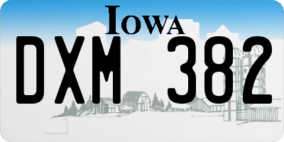 IA license plate DXM382