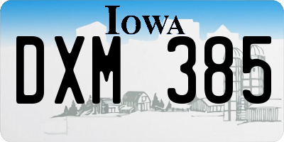 IA license plate DXM385