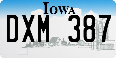 IA license plate DXM387