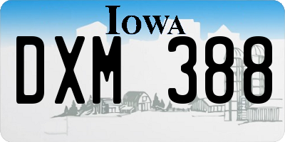 IA license plate DXM388