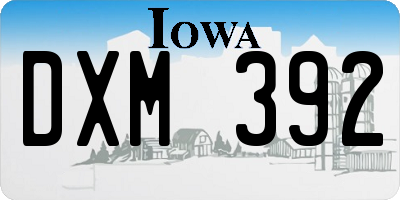IA license plate DXM392