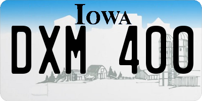 IA license plate DXM400