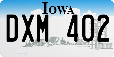 IA license plate DXM402