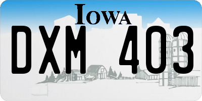 IA license plate DXM403