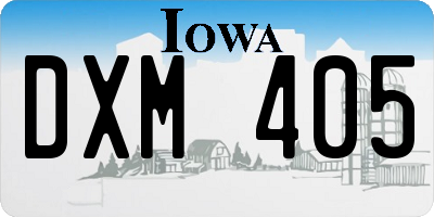 IA license plate DXM405