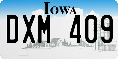IA license plate DXM409