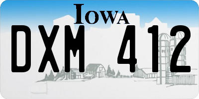 IA license plate DXM412