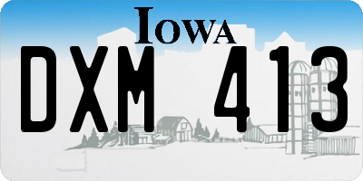 IA license plate DXM413