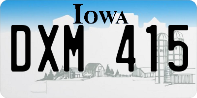 IA license plate DXM415