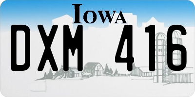 IA license plate DXM416