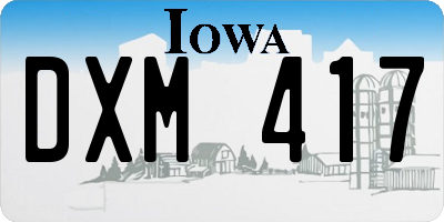 IA license plate DXM417