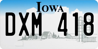 IA license plate DXM418