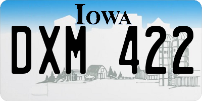 IA license plate DXM422