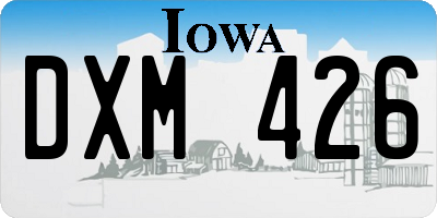 IA license plate DXM426