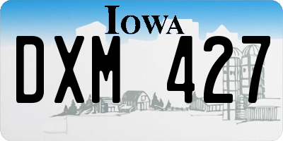 IA license plate DXM427