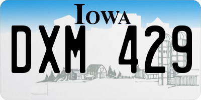 IA license plate DXM429
