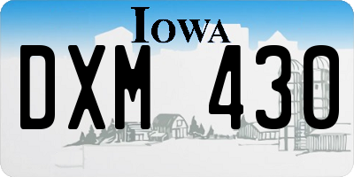 IA license plate DXM430