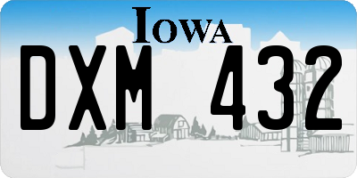 IA license plate DXM432