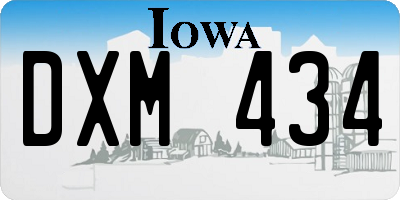 IA license plate DXM434